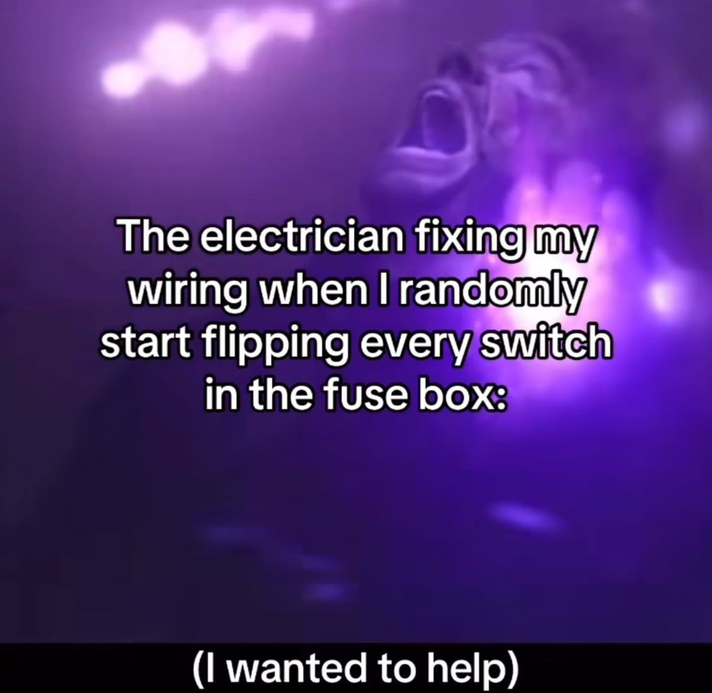 photo caption - The electrician fixing my wiring when I randomly start flipping every switch in the fuse box I wanted to help